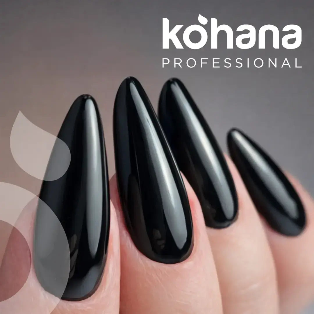 image of nails in black for blog how to prepare nails for gel
