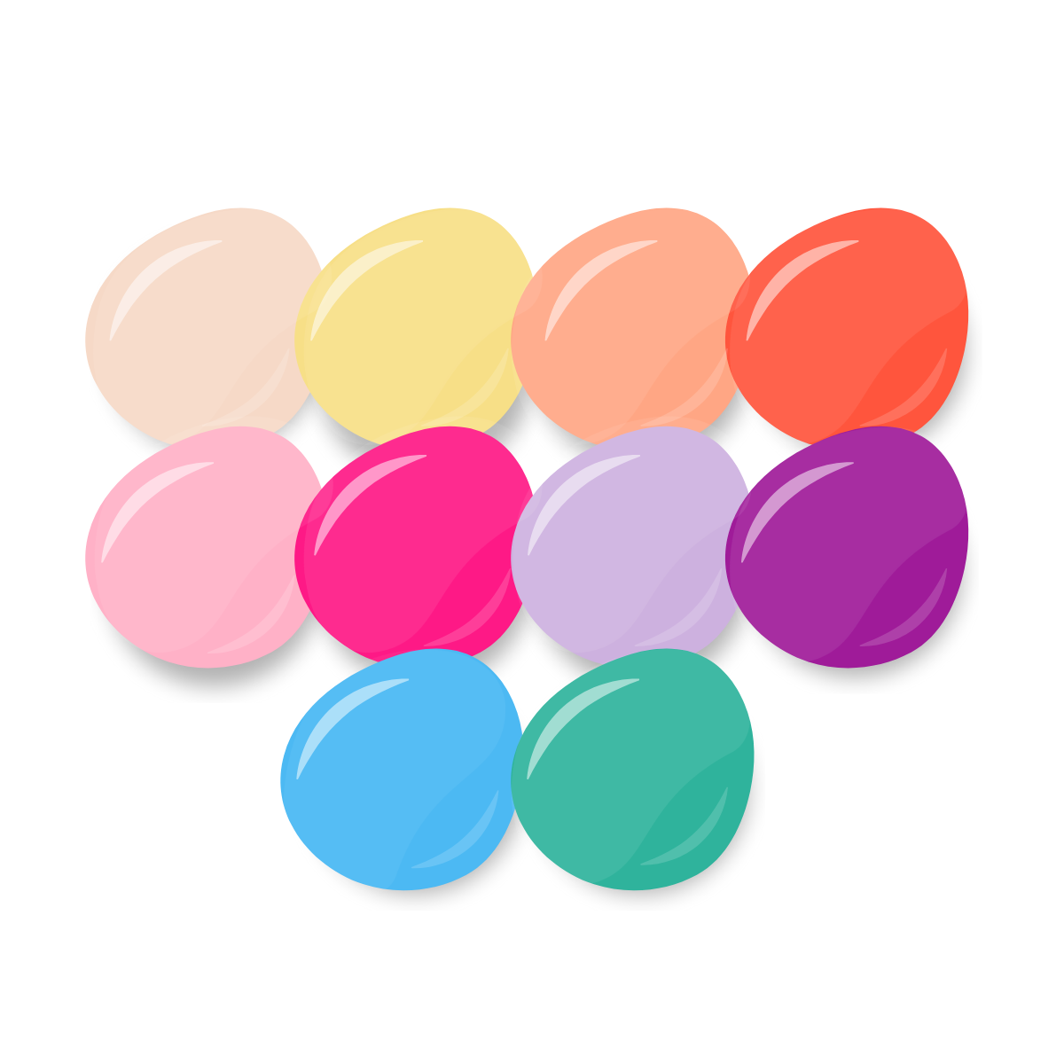 Bundle Set of 10 Come Alive! Collection Colours + FREE Pro Base & Super Gloss Top Coat