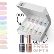 Bundle Set of 10 Softies Collection Colours + FREE Pro Base & Super Gloss Top Coat